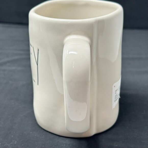Rae Dunn HONEY Mug Ceramic Large Coffee Cup Magenta LL Farmhouse Gift White New - Picture 4 of 6